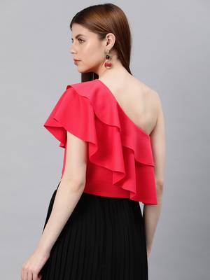 Red zurik layered crop top 3