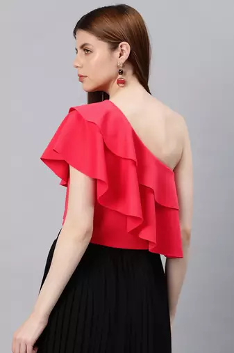Red zurik layered crop top
