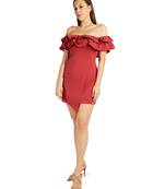 Rust lachka off shoulder dress