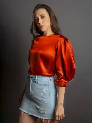 Rust satin top 3