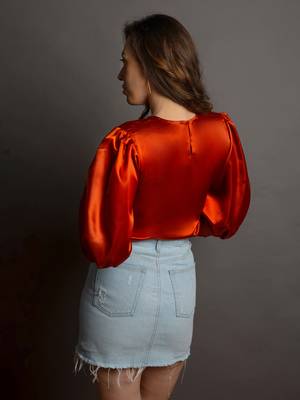 Rust satin top 4