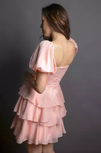 Peach layered dress