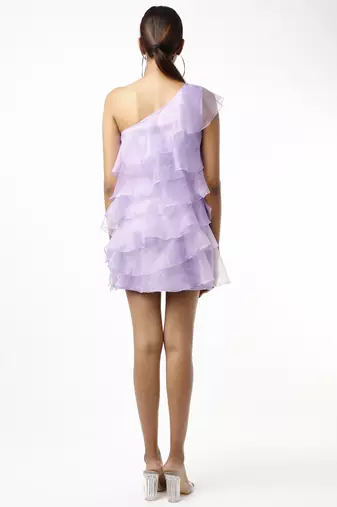 Lilac one shoulder layered dress