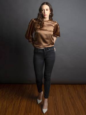 Bronze satin top 1