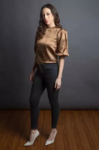 Bronze satin top
