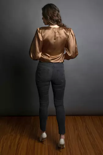 Bronze satin top