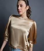 Gold satin top