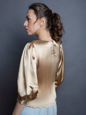 Gold satin top 2