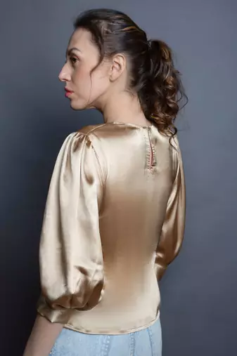 Gold satin top
