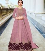 Baby pink color soft net semi stitched embroidered salwar suit