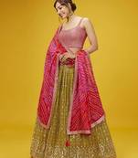 Mustard Color Base Lehenga Choli Dupatta Set