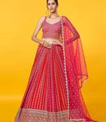 Red Color Base Lehenga Choli Dupatta Set