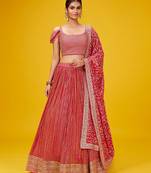 Red Color Base Lehenga Choli Dupatta Set