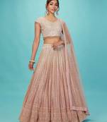 Peach Color Base Lehenga Choli Dupatta Set