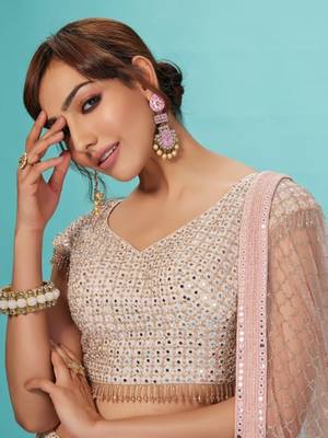 Peach Color Base Lehenga Choli Dupatta Set 3