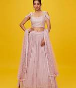Pink Color Base Lehenga Choli Dupatta Set