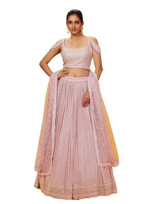 Pink Color Base Lehenga Choli Dupatta Set 2