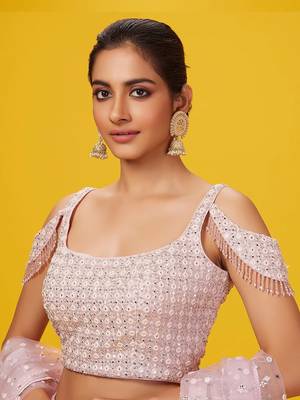 Pink Color Base Lehenga Choli Dupatta Set 3