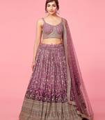 Mauve Color Base Lehenga Choli Dupatta Set