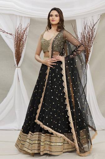 Black Color Base Lehenga Choli Dupatta Set