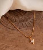 Golden short thin box chain18" with heart shape pendant one gram gold