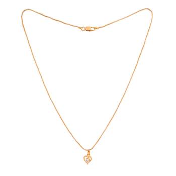 Golden short thin box chain18" with heart shape pendant one gram gold 3