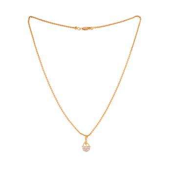 Golden short link chain18" with white stone pendant one gram gold 3