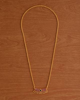   box chain medium length 24" with ruby pendant one gram gold 2