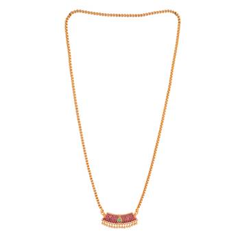   box chain medium length 24" with ruby pendant one gram gold 3