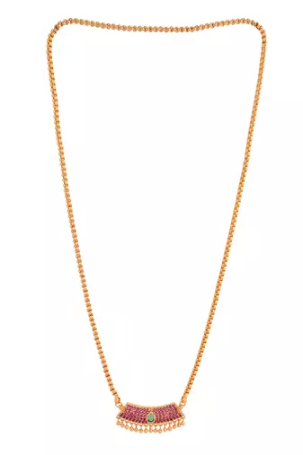   box chain medium length 24" with ruby pendant one gram gold