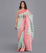 Green Rangkat Pure Kora Silk Banarasi Handloom Saree Without Blouse