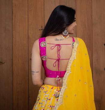 Feastful Yellow Lehenga Choli Embroidered Party Wear Designer Wedding Haldi Lengha Choli 4