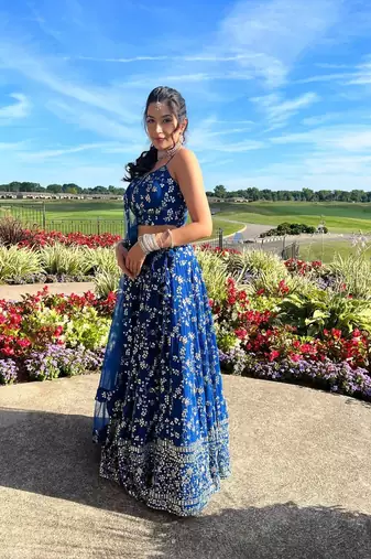 Interesting Blue Sequins Embroidery Lehenga Choli For Women Indian Wedding Party Wear Lahanga Choli