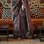 Kimisha women's black silk woven saree with unstitched blouse piece