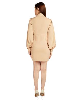 Beige lachka blazer collor dress 2