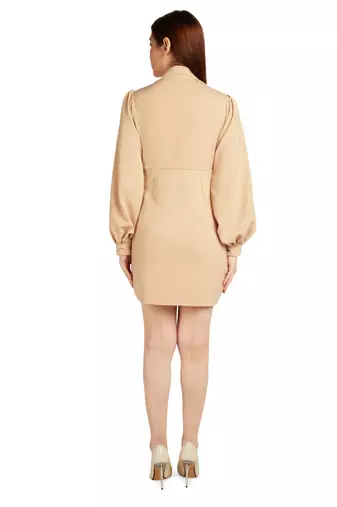 Beige lachka blazer collor dress