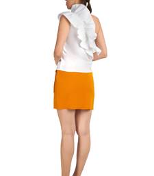 White one shoulder ruffled top