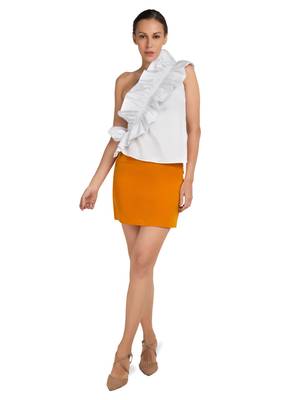White one shoulder ruffled top 4