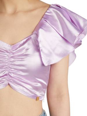 Lilac front gathered crop top 3