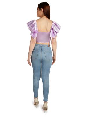 Lilac front gathered crop top 4
