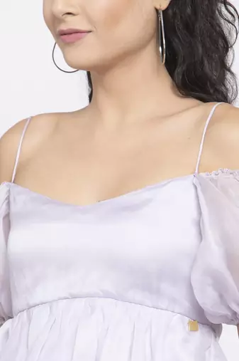Lilac offshoulder peplum top