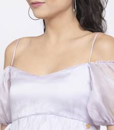 Lilac offshoulder peplum top
