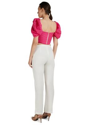 Hot pink cotton hakoba corset top 2