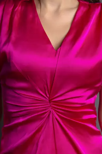 Hot pink satin short dress