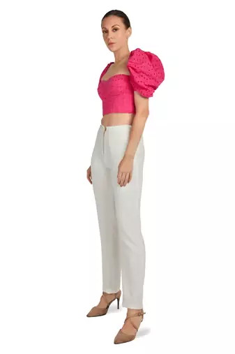 Hot pink cotton hakoba corset top