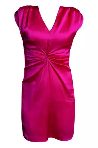 Hot pink satin short dress