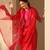 Red chanderi cotton saree set