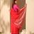 Red chanderi cotton saree set