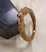 Raddhi Jewels Designer Rajwadi Plated Peacock Design Brass Kada for Women (1 Piece)