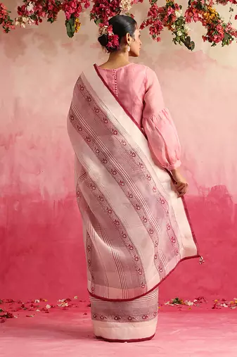 Off white manzar saree set